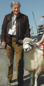 https://bizvision.co.uk Malcolm Gallagher, Freeman of the City of London walking Dolly across London Bridge